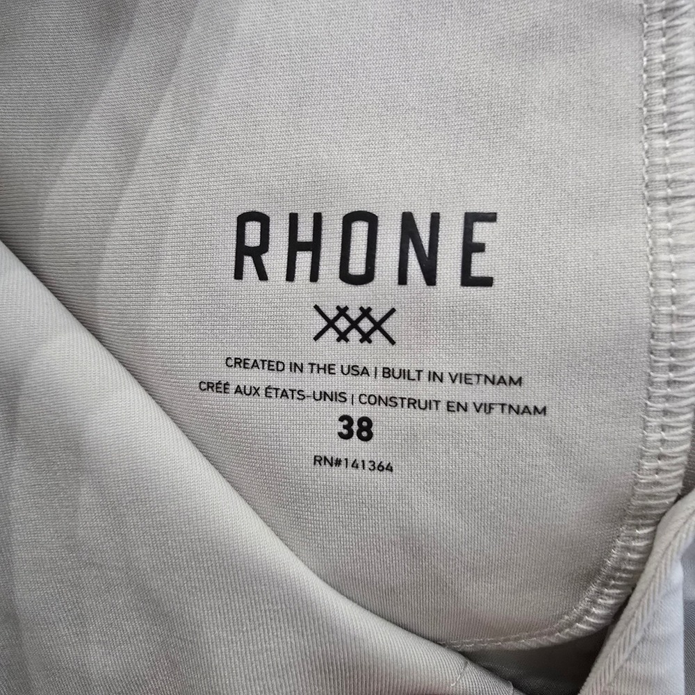 Rhone Commuter Shorts Mens 38 Lt Gray Khaki Performance Stretch Chino Athletic - Picture 3 of 6